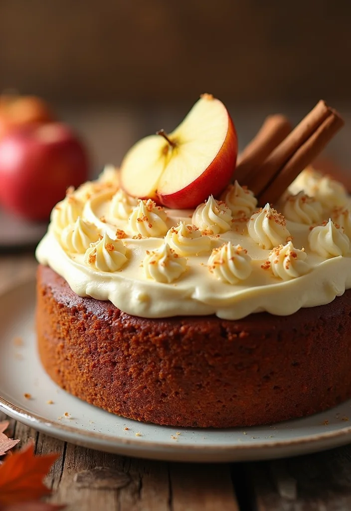 22 Seasonal Birthday Cakes with Fruit That Celebrate Nature's Best Flavors! - 8. Apple Spice Cake with Cream Cheese Frosting