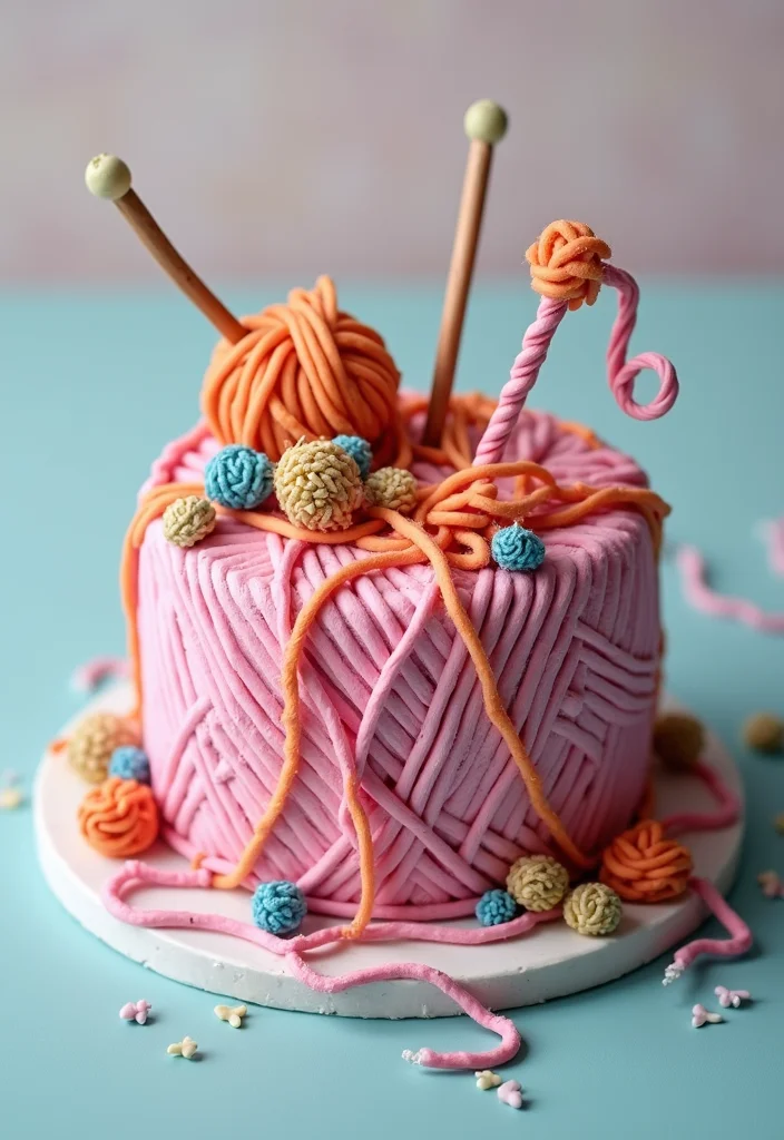 23 Impressive Birthday Cake Designs for Men That Will Steal the Show! - 12. The Knitter's Delight Cake