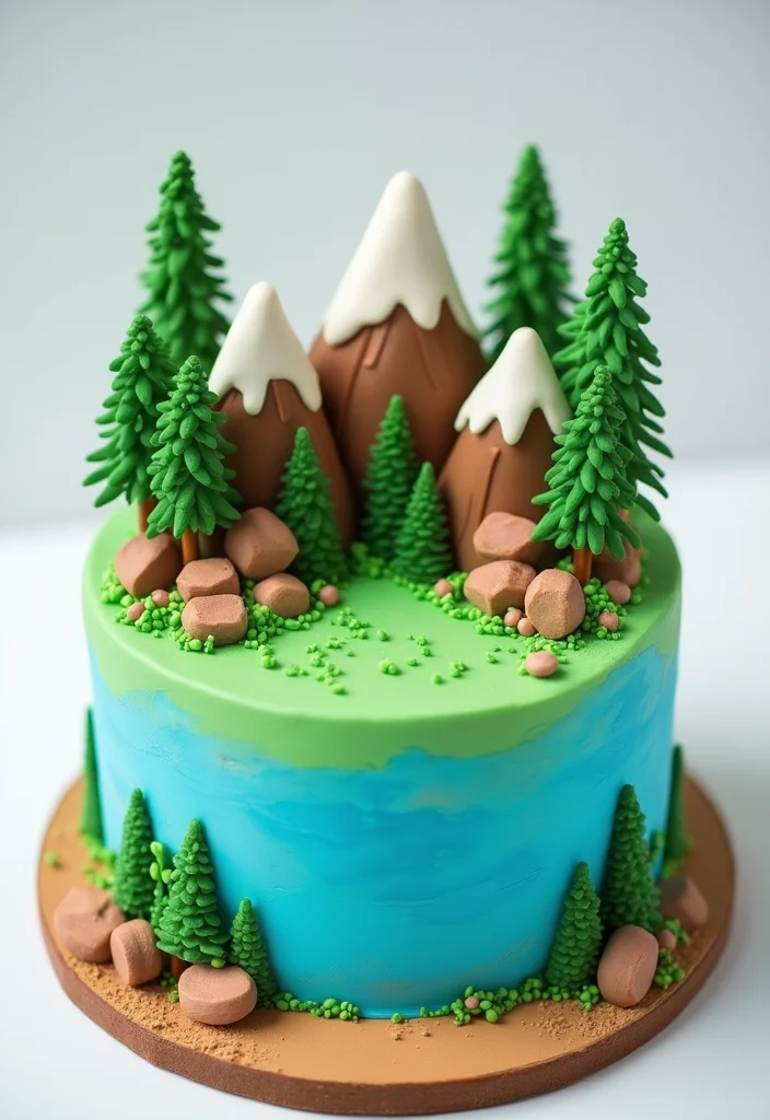 23 Impressive Birthday Cake Designs for Men That Will Steal the Show! - 13. The Outdoor Enthusiast's Cake