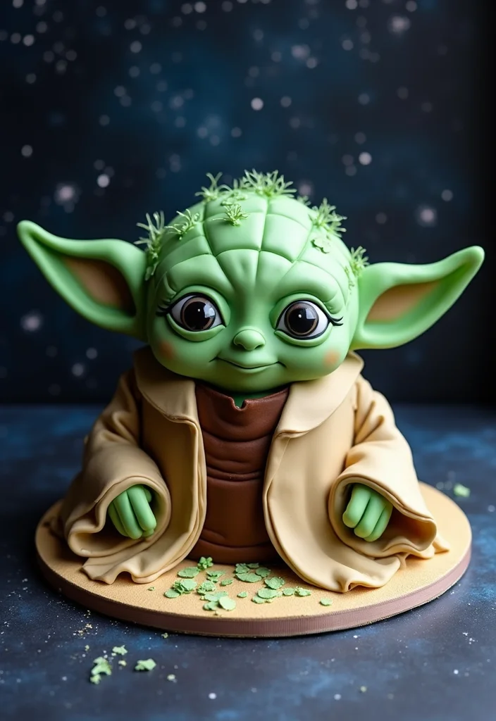 9 Whimsical Star Wars Cake Designs That Are Out of This World! - 1. Yoda's Wise Whimsy Cake