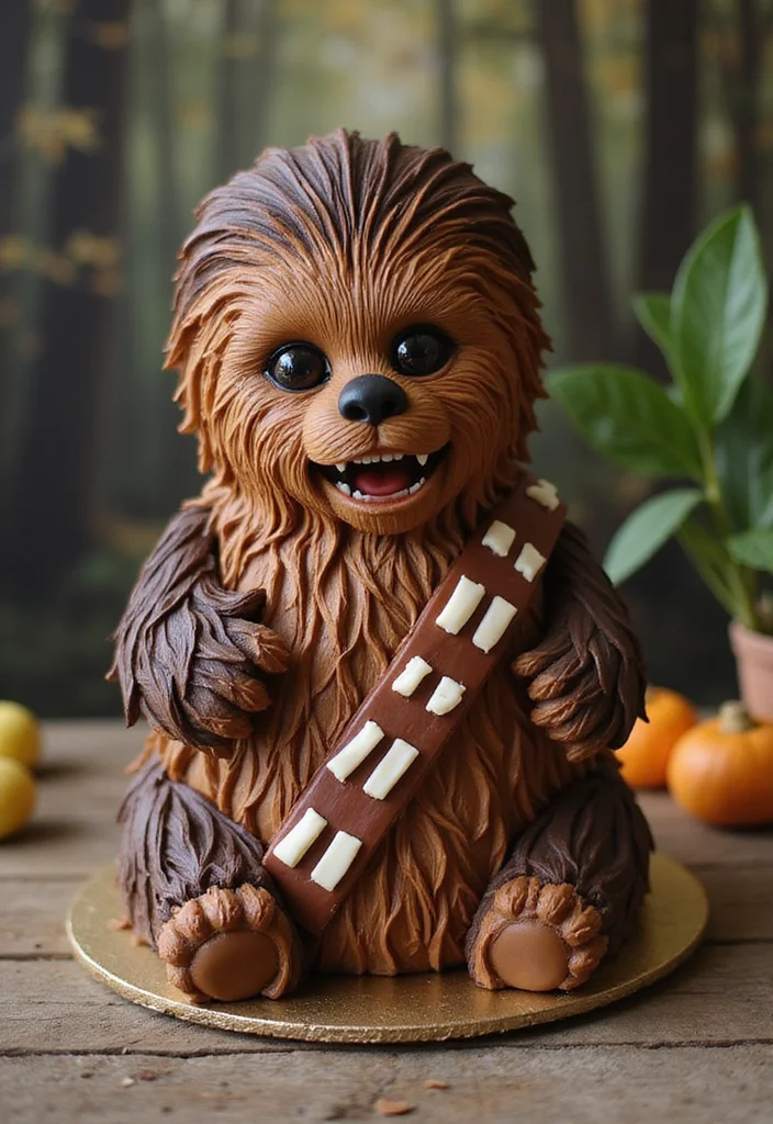 9 Whimsical Star Wars Cake Designs That Are Out of This World! - 8. Chewbacca's Furry Fantasy Cake