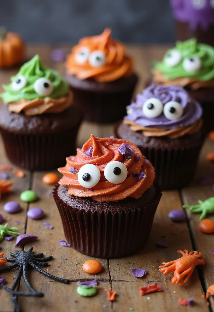 Celebrate Halloween with 8 Easy Cakes That Bring the Family Together! - 3. Chocolate Monster Cupcakes