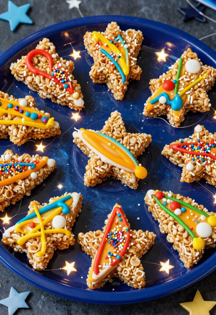 15 Astronaut Cake Birthday Ideas for Space Adventure Fun - 11. Comet Shaped Rice Krispie Treats 1