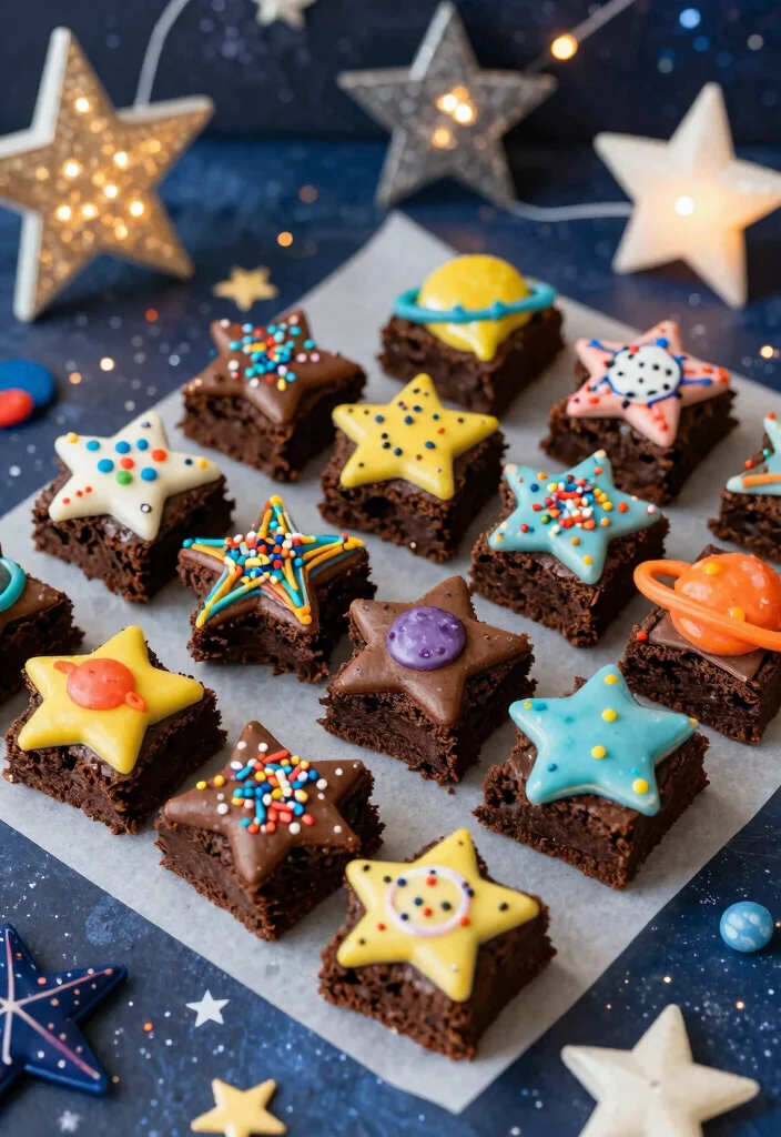 15 Astronaut Cake Birthday Ideas for Space Adventure Fun - 12. Space-themed Brownies 1