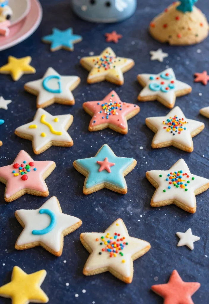 15 Astronaut Cake Birthday Ideas for Space Adventure Fun - 13. Star Shaped Sugar Cookies 1