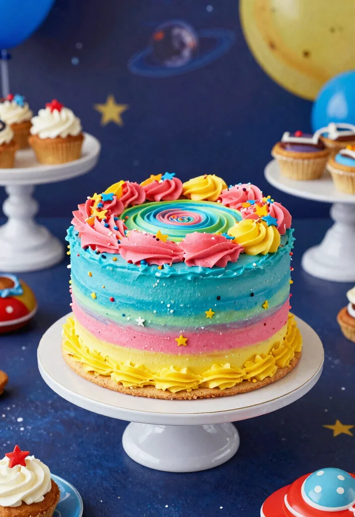 15 Astronaut Cake Birthday Ideas for Space Adventure Fun - 7. Cosmic Cookie Cake 1