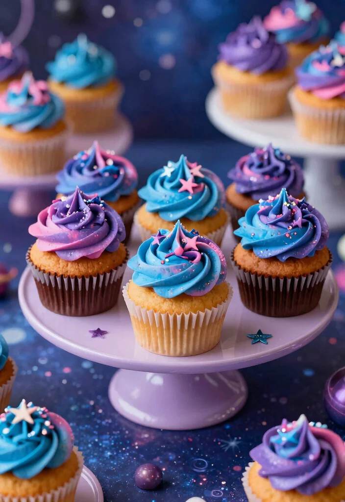 15 Astronaut Cake Birthday Ideas for Space Adventure Fun - 9. Nebula Cupcakes 1