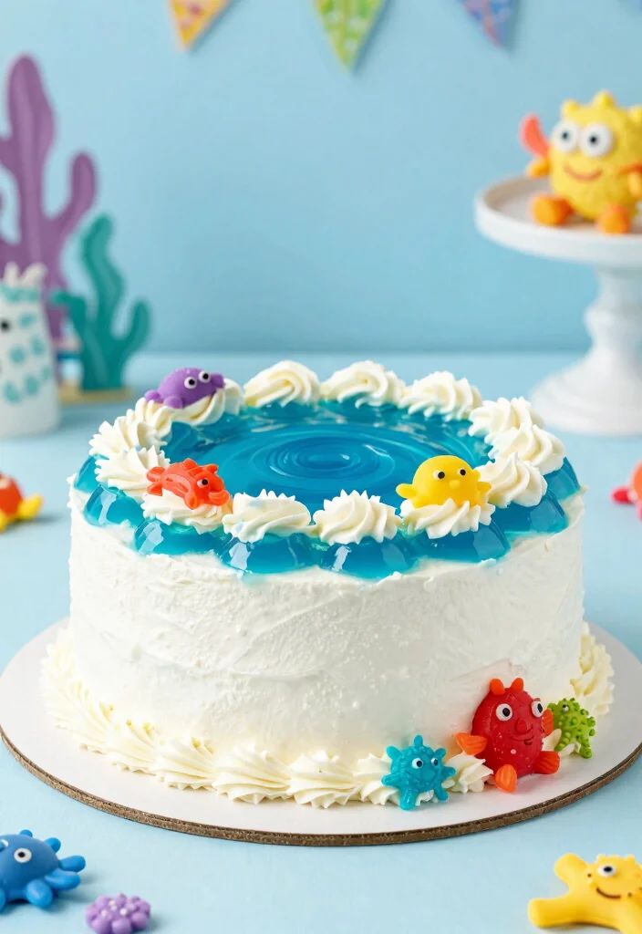 15 Baby Shark Birthday Cake Ideas: Bright Fun Kids Theme - 10. Under the Sea Jello Cake 1