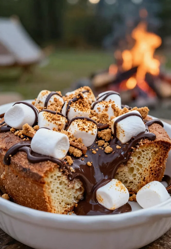 15 Brioche Bread Pudding Ideas Rich Bakery Style - 13. S'mores Brioche Bread Pudding 1