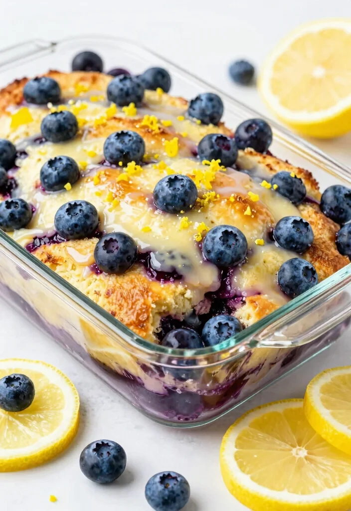 15 Brioche Bread Pudding Ideas Rich Bakery Style - 8. Lemon Blueberry Brioche Bread Pudding 1