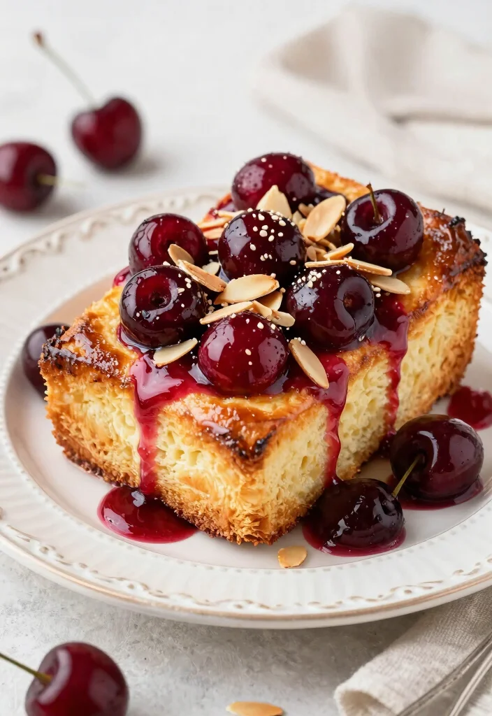 15 Brioche Bread Pudding Ideas Rich Bakery Style - 9. Cherry Almond Brioche Bread Pudding 1
