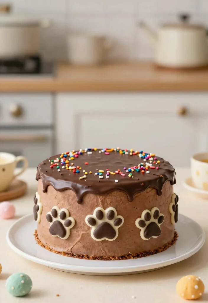 15 Cat Birthday Cake Ideas: Cute Whimsical Themes - 11. Purrfect Paw Print Cake 1