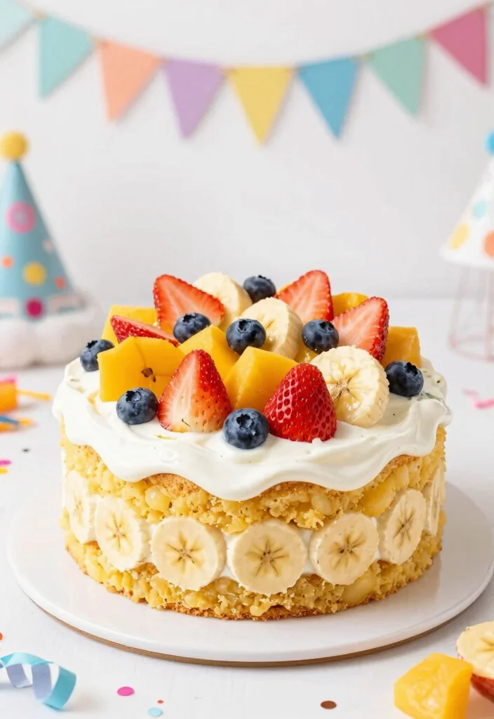 15 Cat Birthday Cake Ideas: Cute Whimsical Themes - 6. Fruity Feline Cake 1