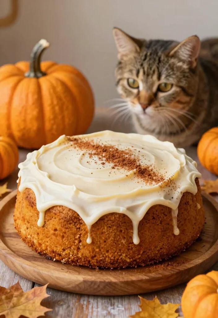 15 Cat Birthday Cake Ideas: Cute Whimsical Themes - 8. Pumpkin Purrfect Cake 1