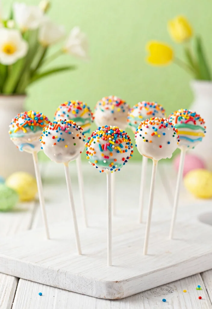 15 Easter Cake Pops Ideas: Pastel Festive Treats - 5. Fun-Filled Rainbow Cake Pops 1