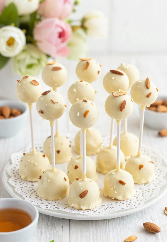 15 Easter Cake Pops Ideas: Pastel Festive Treats - 9. Vanilla Almond Cake Pops 1