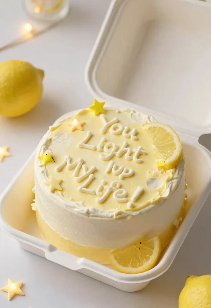 15 Frases Bento Cake Aniversario Ideas Cute Message Styles - 10. Tender & Heartfelt: 'You Light Up My Life!' 1