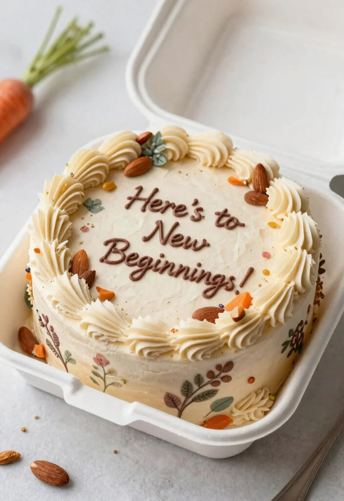 15 Frases Bento Cake Aniversario Ideas Cute Message Styles - 12. Reflective & Meaningful: 'Here’s to New Beginnings!' 1