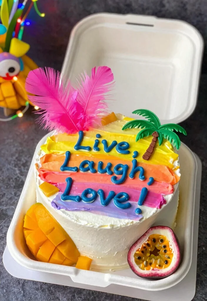 15 Frases Bento Cake Aniversario Ideas Cute Message Styles - 14. Fun & Uplifting: 'Live, Laugh, Love!' 1