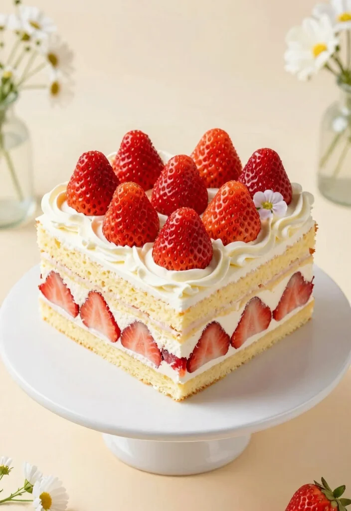 15 Heart Cake Decoration Ideas: Romantic & Cute Designs - 3. Strawberry Shortcake Heart Cake 1