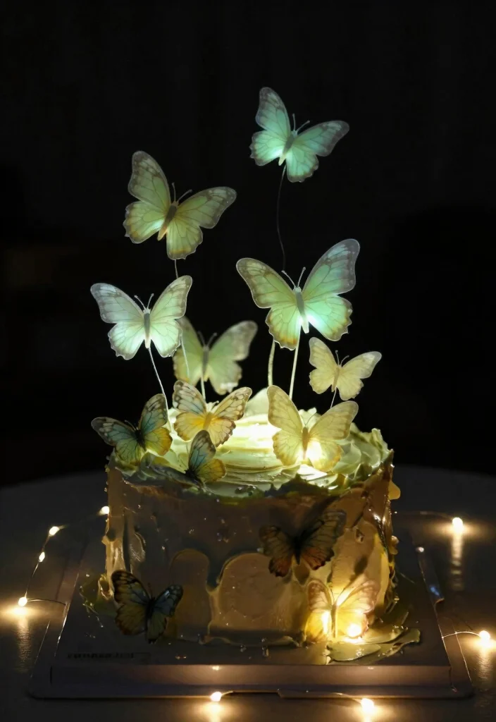 15 Pink Butterfly Cake Topper Printable Ideas Cute Decor - 11. Glow-in-the-Dark Butterflies 1