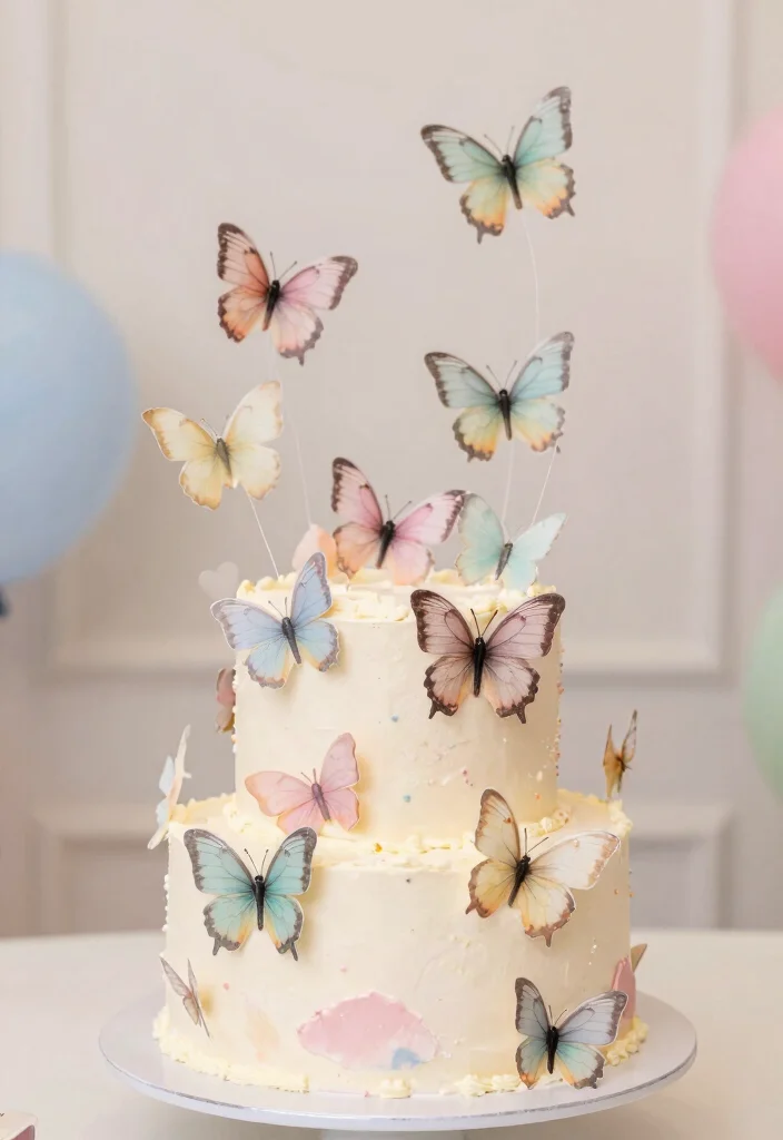 15 Pink Butterfly Cake Topper Printable Ideas Cute Decor - 13. Butterfly Garland Cake Toppers 1