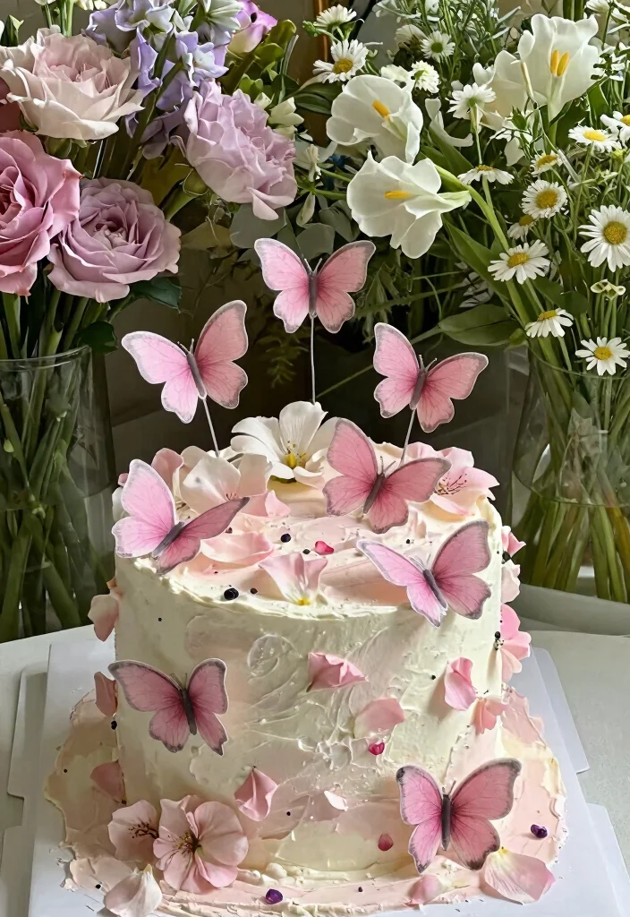 15 Pink Butterfly Cake Topper Printable Ideas Cute Decor - 6. Floral Butterfly Combination 1