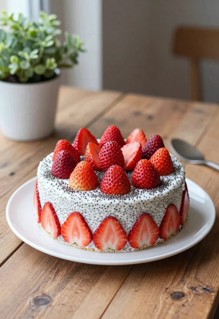 15 Pink Minimalist Cake Ideas for a Clean Modern Look - 11. Chia Seed Strawberry Cake 1