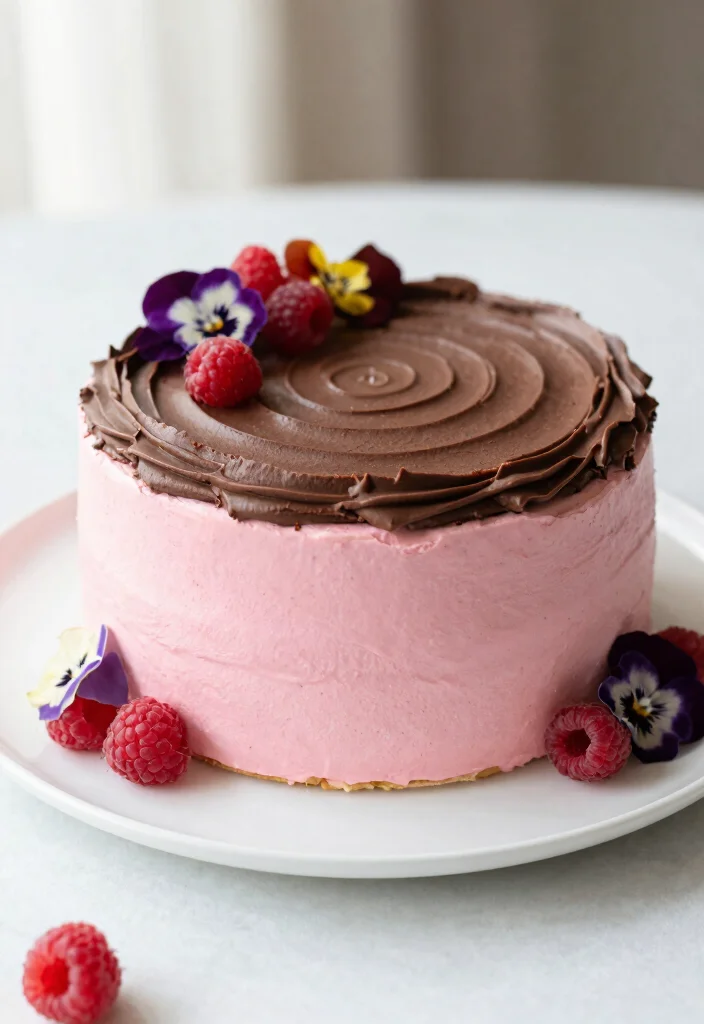 15 Pink Minimalist Cake Ideas for a Clean Modern Look - 14. Vegan Chocolate Pink Cake 1