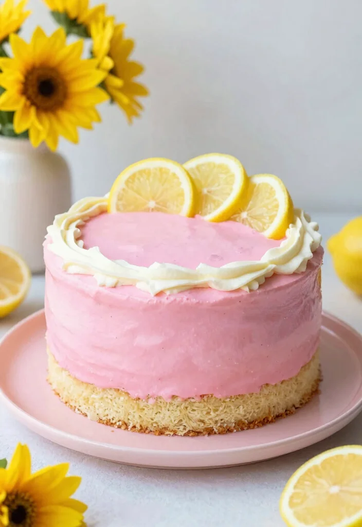 15 Pink Minimalist Cake Ideas for a Clean Modern Look - 3. Pink Lemonade Vegan Cake 1