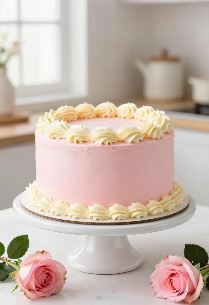 15 Pink Minimalist Cake Ideas for a Clean Modern Look - 6. Classic Vanilla Bean Pink Cake 1