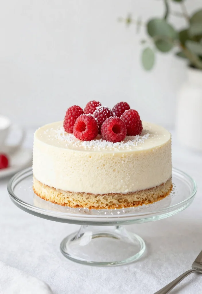 15 Pink Minimalist Cake Ideas for a Clean Modern Look - 7. Coconut Raspberry Mousse Cake 1