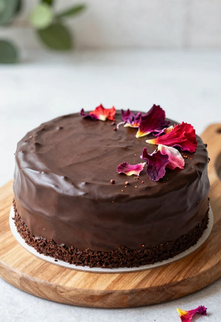 15 Pink Minimalist Cake Ideas for a Clean Modern Look - 8. Hibiscus Chocolate Vegan Cake 1