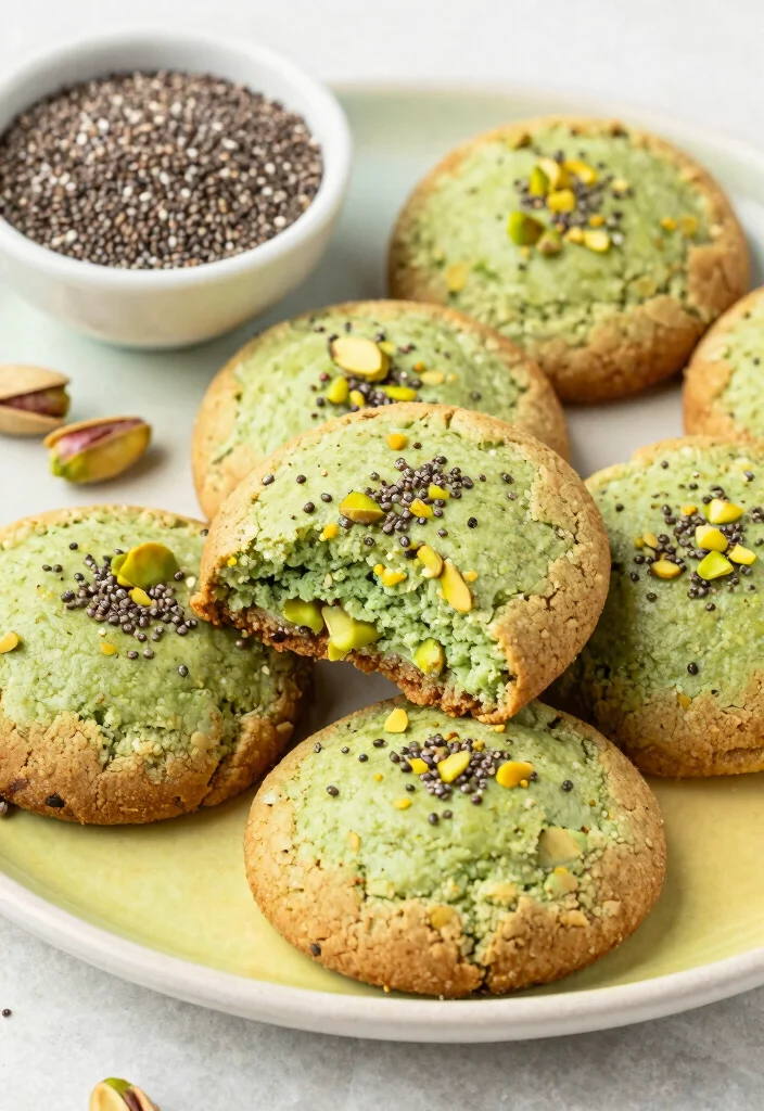 15 Pistachio Pudding Cookies Ideas: Soft Nutty Treats - 12. Pistachio Pudding Cookies with Chia Seeds 1