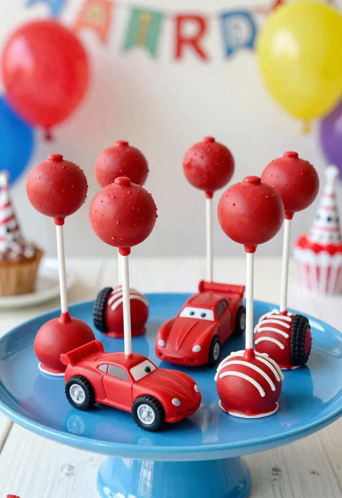 15 Race Car Cake Pops Ideas Fast Fun Treats - 1. Classic Red Race Car Pops 1