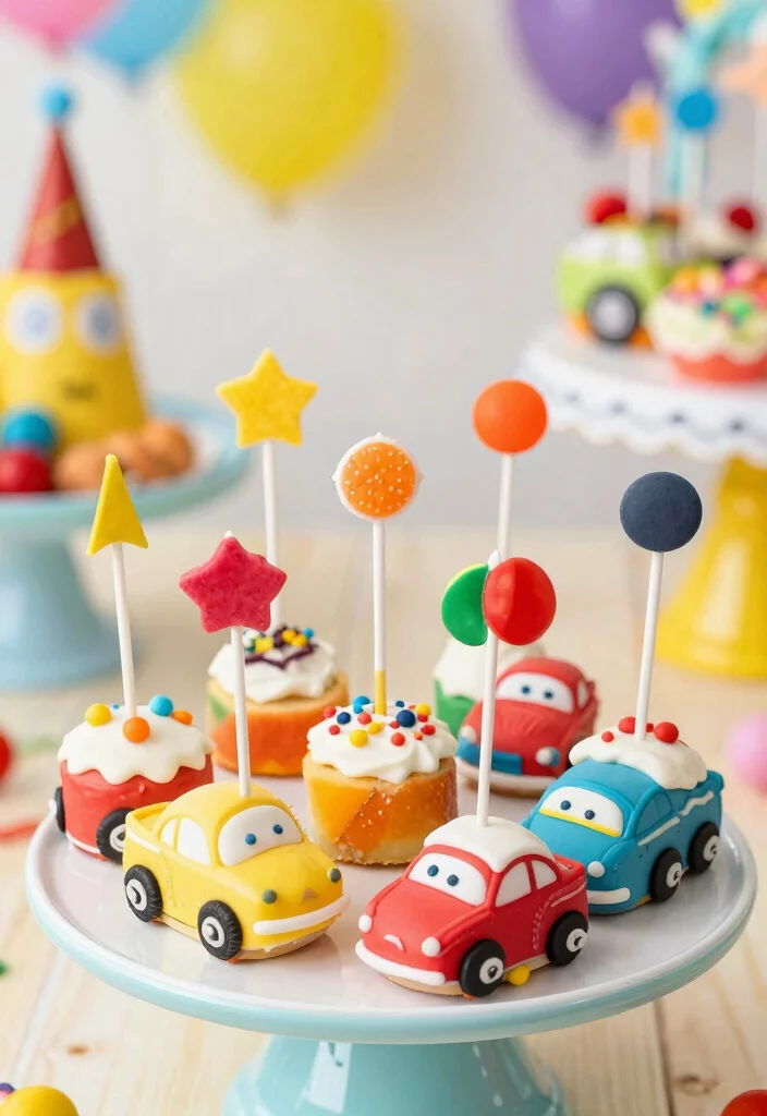 15 Race Car Cake Pops Ideas Fast Fun Treats - 15. Fruity Race Car Cake Pops 1
