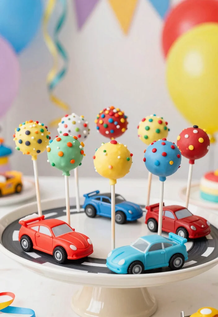 15 Race Car Cake Pops Ideas Fast Fun Treats - 5. Mini Racing Car Cake Pops 1