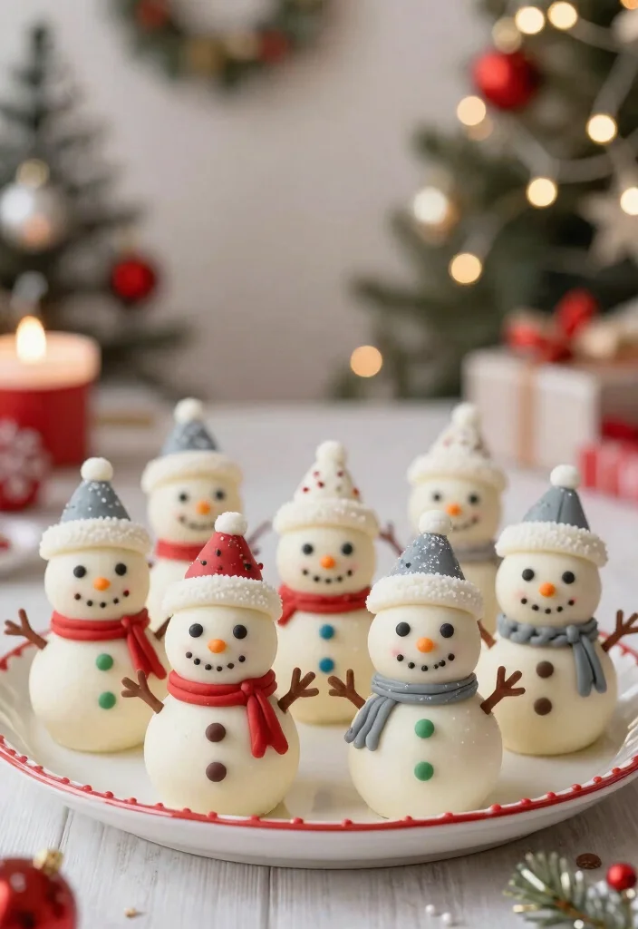 15 Snowman Cake Pops Ideas for Winter Holiday Fun - 11. Snowman Cake Pops with Marshmallow Hats 1