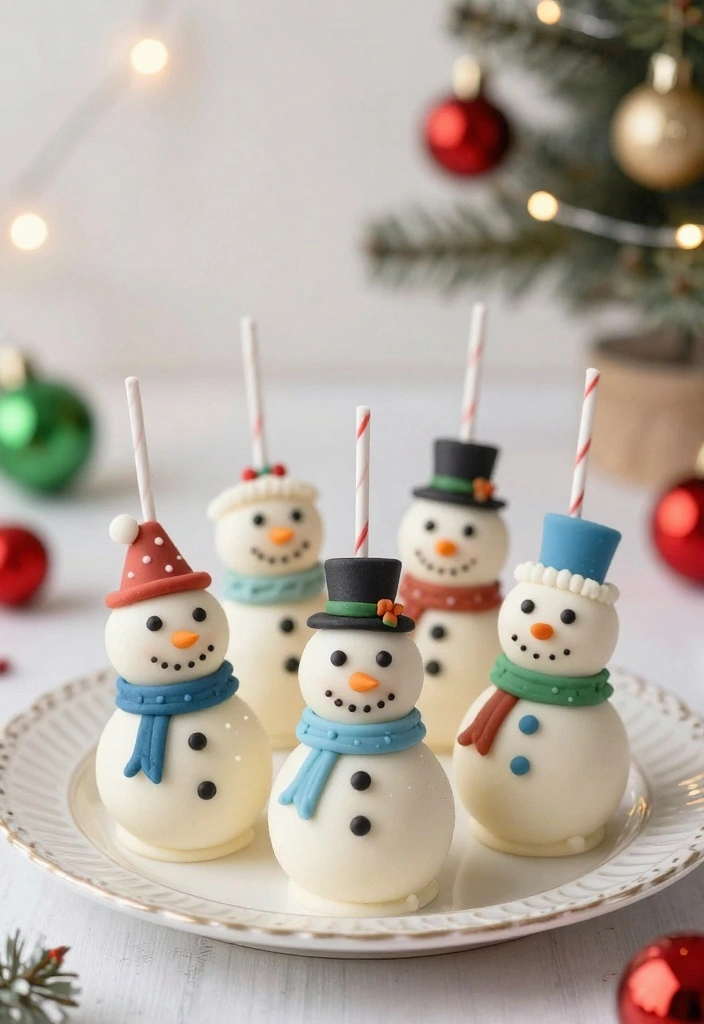 15 Snowman Cake Pops Ideas for Winter Holiday Fun - 13. Snowman Cake Pops with Fondant Accessories 1