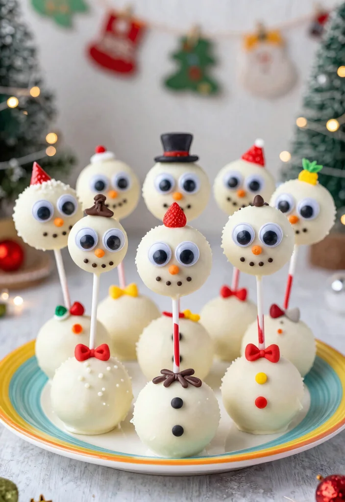 15 Snowman Cake Pops Ideas for Winter Holiday Fun - 9. Snowman Cake Pops with Edible Eyes 1