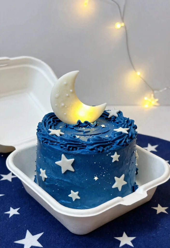 15 Sweet 16 Bento Cake Ideas: Cute & Trendy Celebrations - 8. Sparkling Starry Night 1