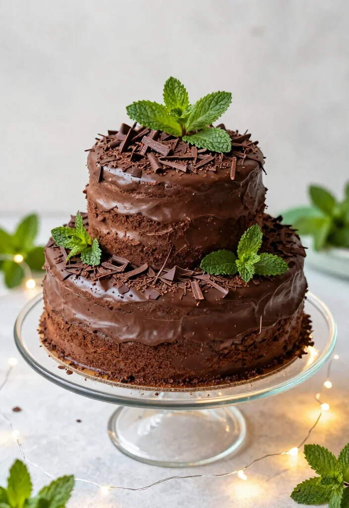 15 Two Tier Chocolate Cake Ideas Classic Elegant Height - 10. Chocolate Mint Delight Cake 1