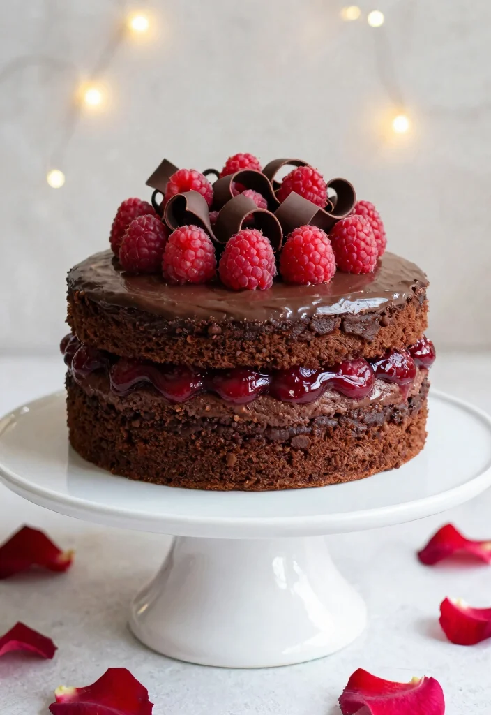 15 Two Tier Chocolate Cake Ideas Classic Elegant Height - 4. Chocolate & Raspberry Dream Cake 1