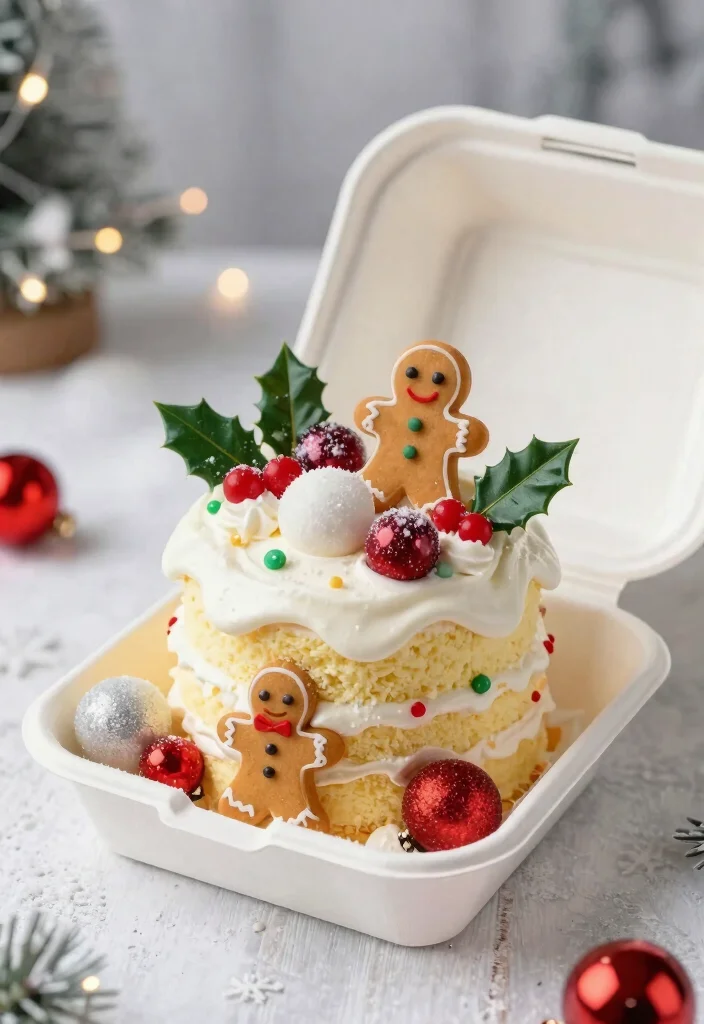 16 Bento Cake Design Aesthetic Ideas: Minimal, Cute, and Trendy - 15. Holiday Festivities 1