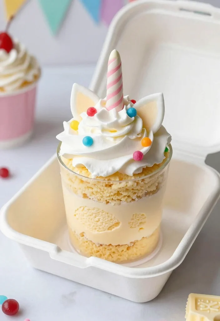 16 Bento Cake Unicorn Ideas: Pastel Magical Looks - 16. Unicorn Milkshake Cake 1