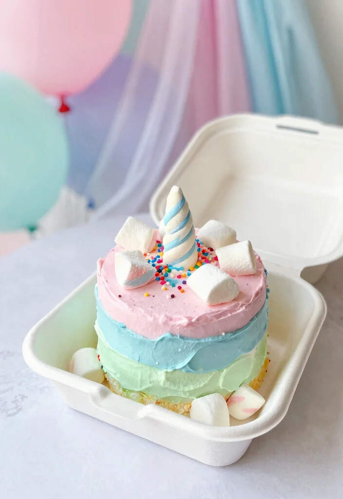 16 Bento Cake Unicorn Ideas: Pastel Magical Looks - 3. Magical Pastel Dream Cake 1