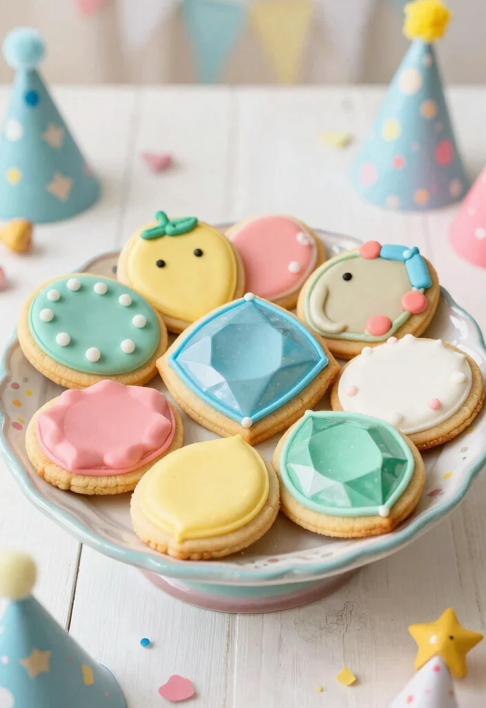 16 Brawl Stars Cake Birthday Ideas Gamer Party Hit - 4. Gem-Shaped Cookies 1