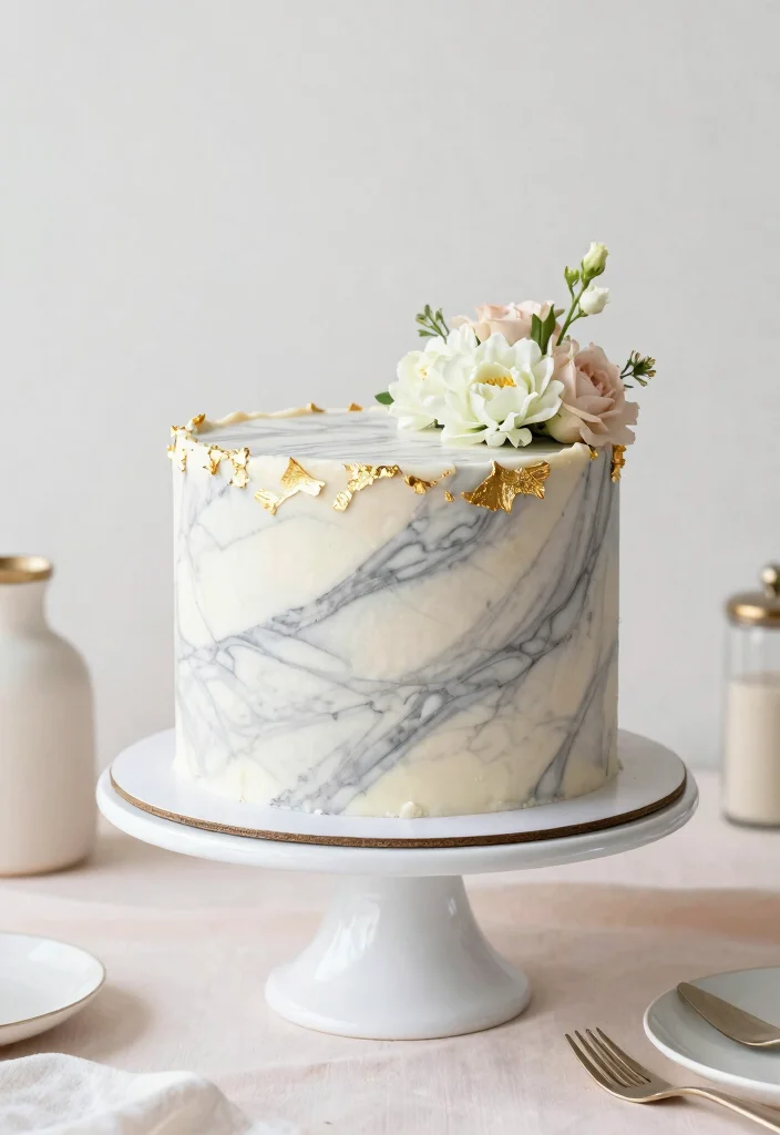 16 Chic and Fun 27th Birthday Cake Ideas for a Celebration to Remember - 1. Marble Elegance Cake 1