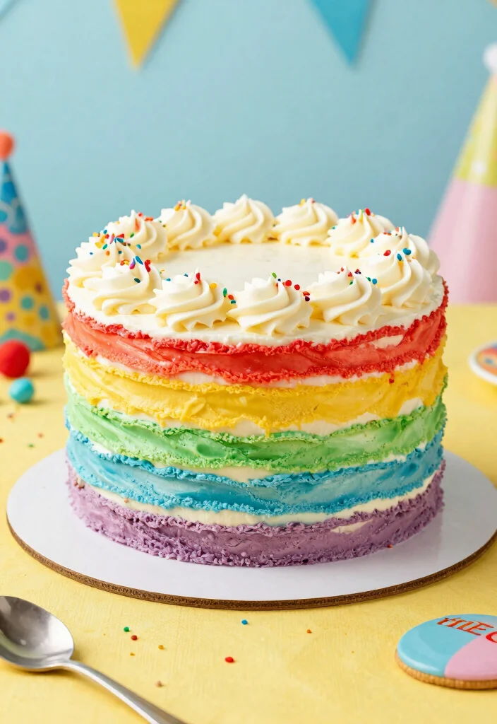 16 Chic and Fun 27th Birthday Cake Ideas for a Celebration to Remember - 7. Layered Rainbow Cake 1