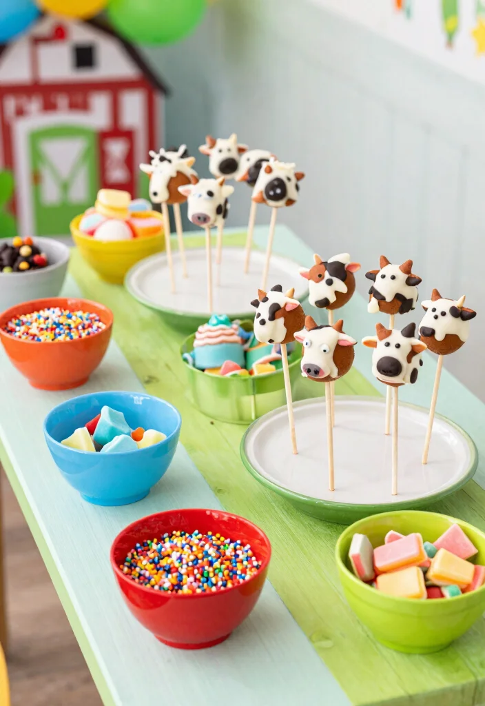 16 Cow Cake Pops Ideas Farm Cute Treats - 13. Cow Cake Pop Decorating Station 1